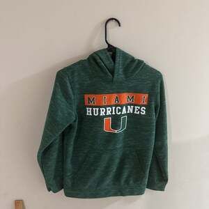 Miami Hurricanes NCAA Pullover Hoodie Green Orange White Size L